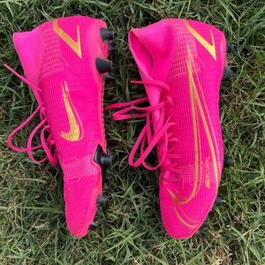 Nike Custom Soccer Cleats Pink and Gold